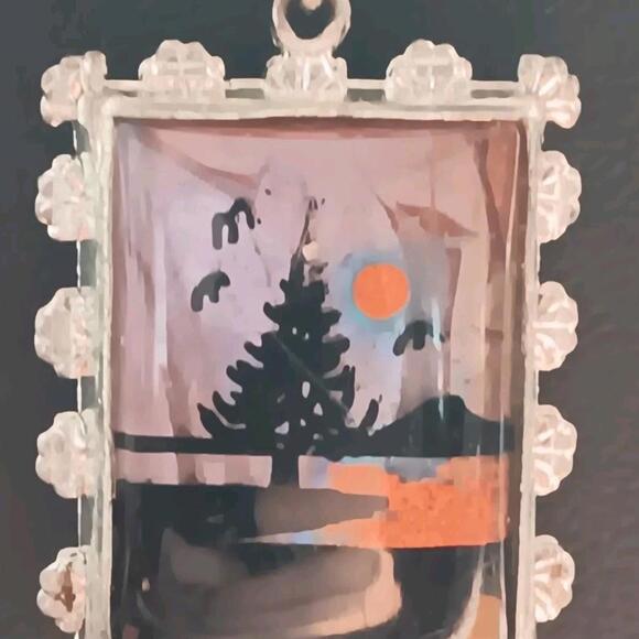 Jewelry - Vintage Morpho Butterfly Wing Reversable Pendant Necklace On Silver-tone Chain